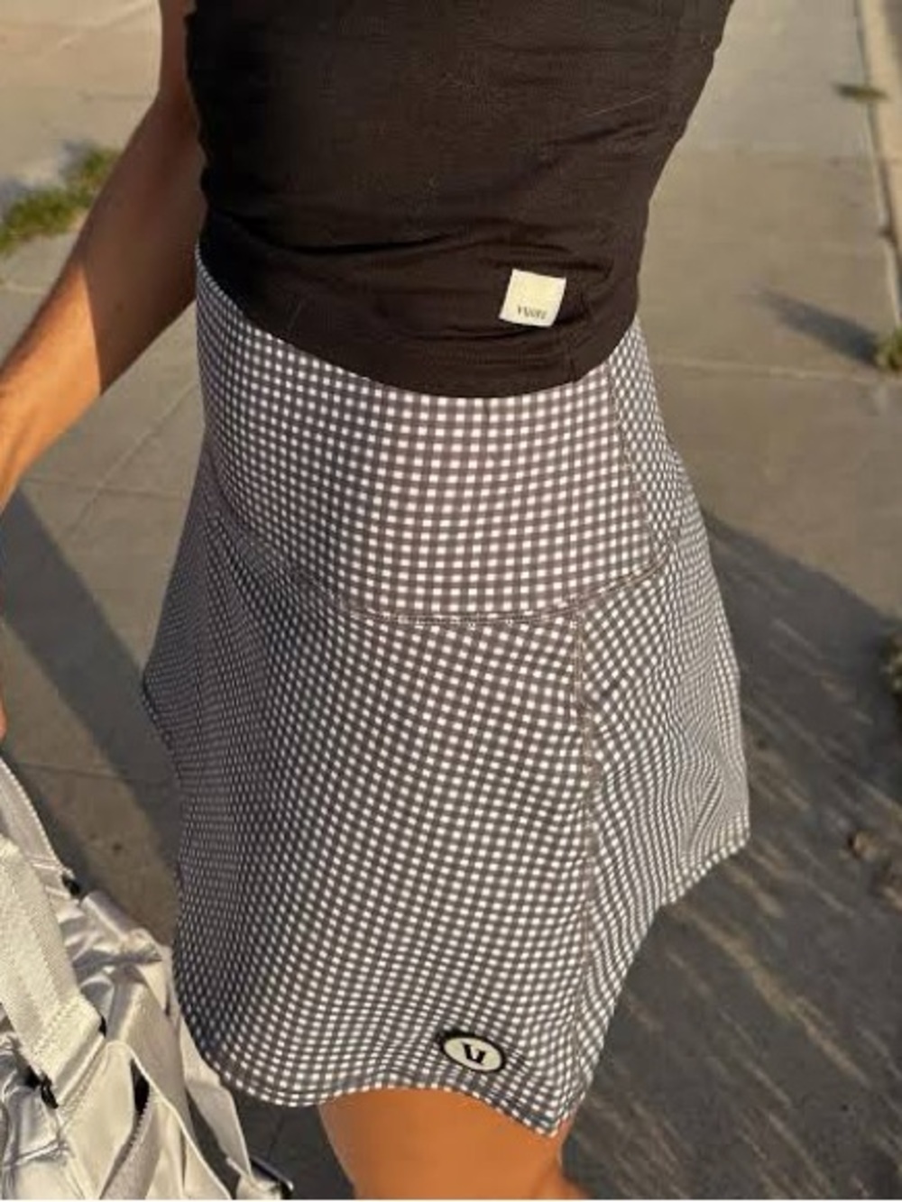 VUORI Volley Skirt Skort White Gingham Plaid 🎾🏓